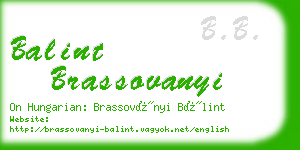 balint brassovanyi business card